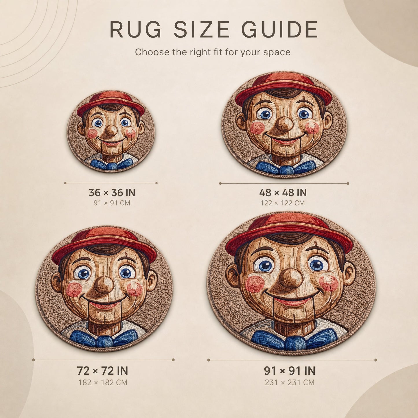 WOO Smiling Cowboy Round Area Rug