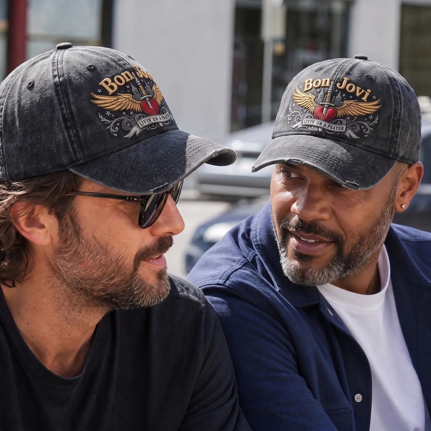 BJO Prayer Heart Flight Distressed Denim Cap