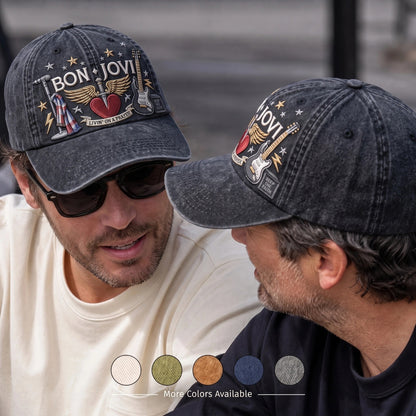 BJO Prayer Guitar Heart Distressed Denim Cap
