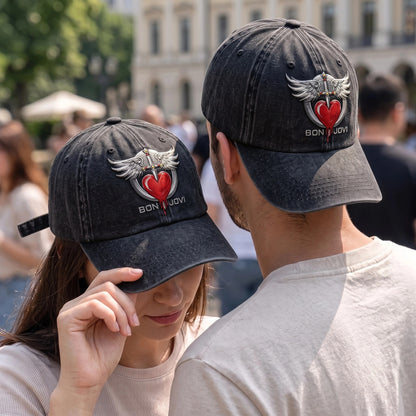BJO Heart Sword Wings Cap