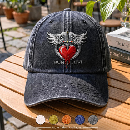 BJO Heart Sword Wings Cap