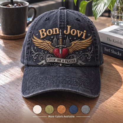 BJO Prayer Heart Flight Distressed Denim Cap