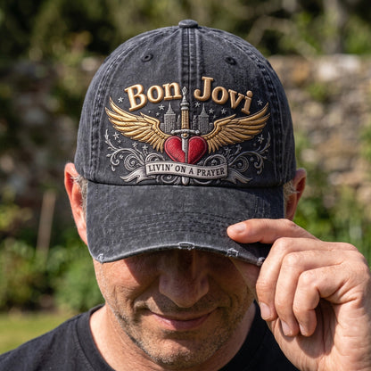 BJO Prayer Heart Flight Distressed Denim Cap