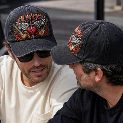BJO Firestorm Wings Guitars Distressed Denim Cap
