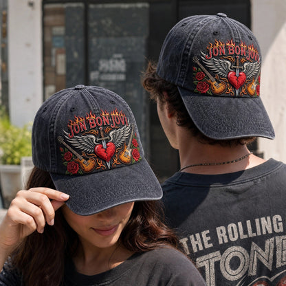 BJO Firestorm Wings Guitars Distressed Denim Cap