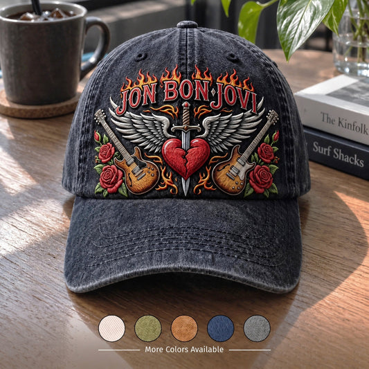 BJO Firestorm Wings Guitars Distressed Denim Cap