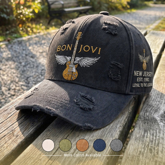 BJO New Jersey Guitar Wings Distressed Denim Cap