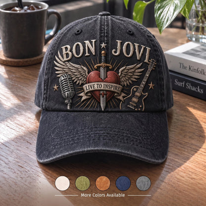 BJO Inspire Forever Wings Distressed Denim Cap
