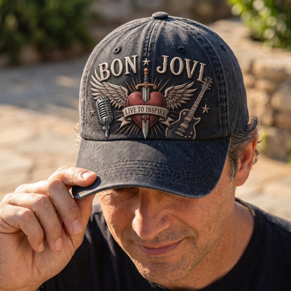 BJO Inspire Forever Wings Distressed Denim Cap