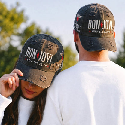 BJO Faith Runs Deep Distressed Denim Cap