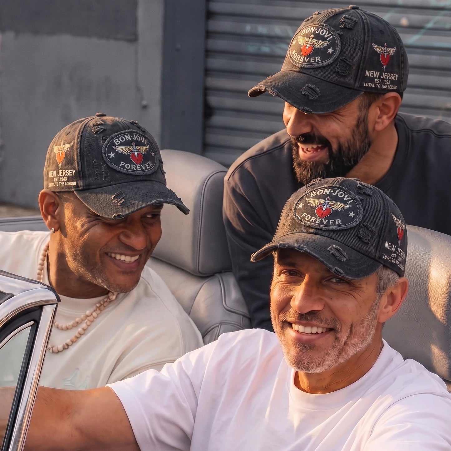 BJO Eternal Wings Heart Distressed Denim Cap