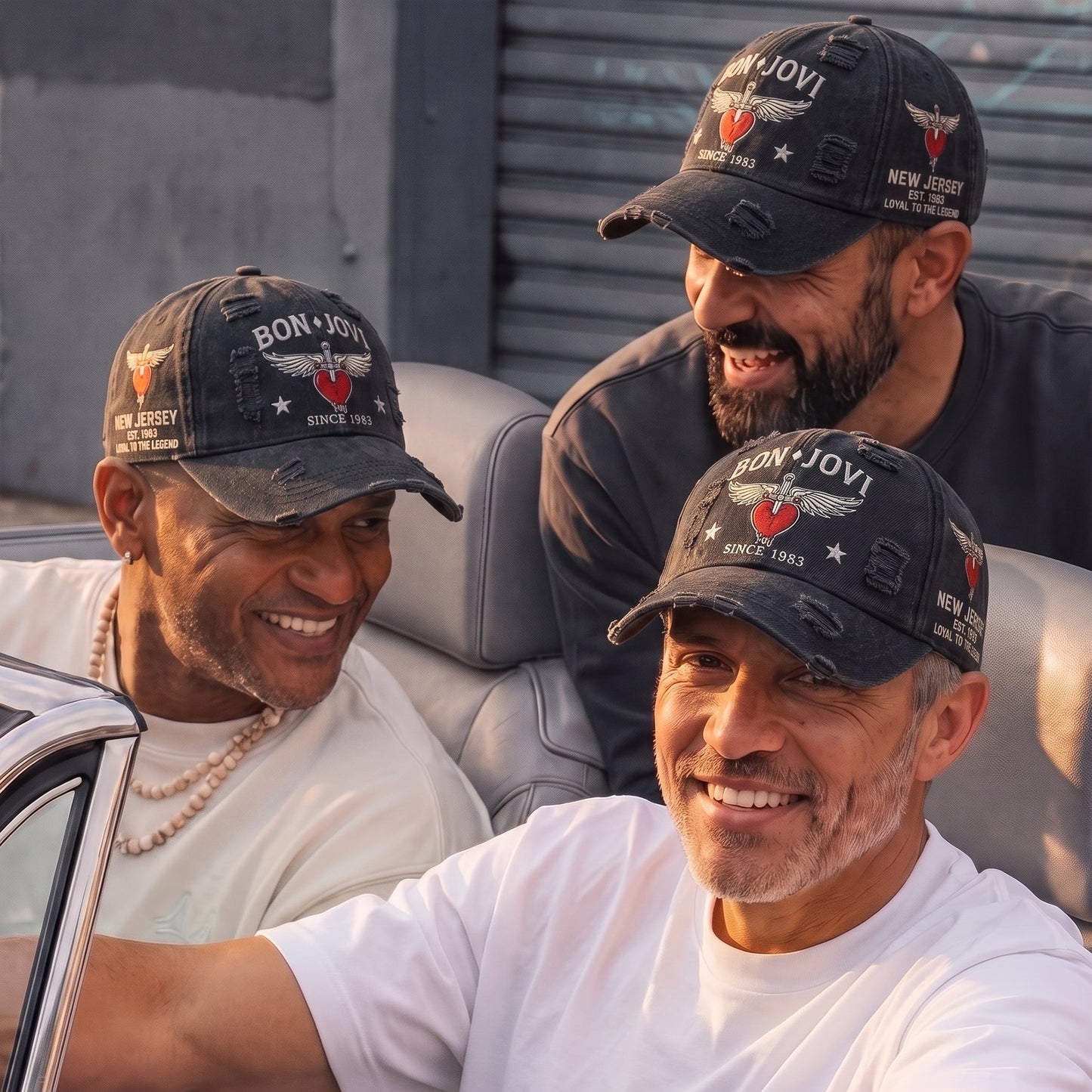 BJO Eighties Legacy Heart Distressed Denim Cap