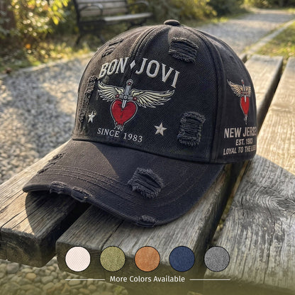 BJO Eighties Legacy Heart Distressed Denim Cap