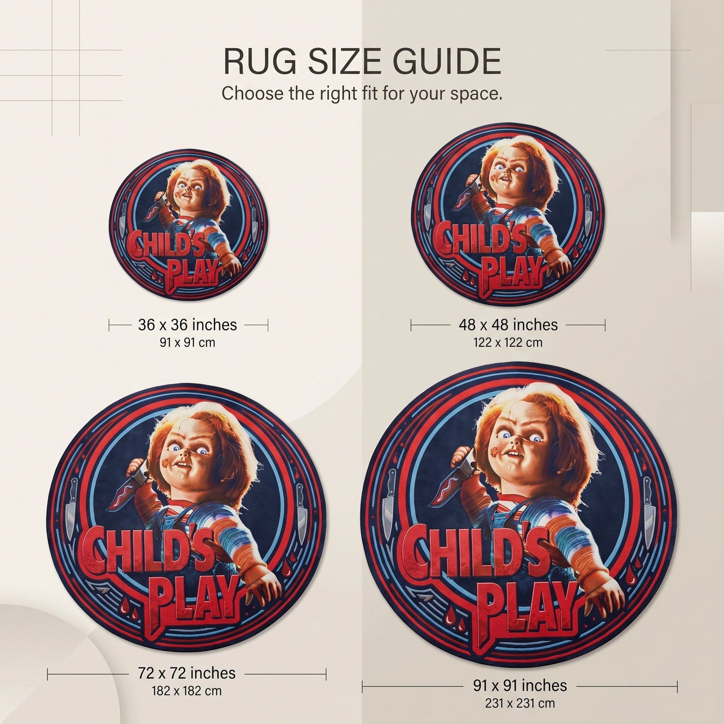 CHU Child's Play Horror Round Area Rug