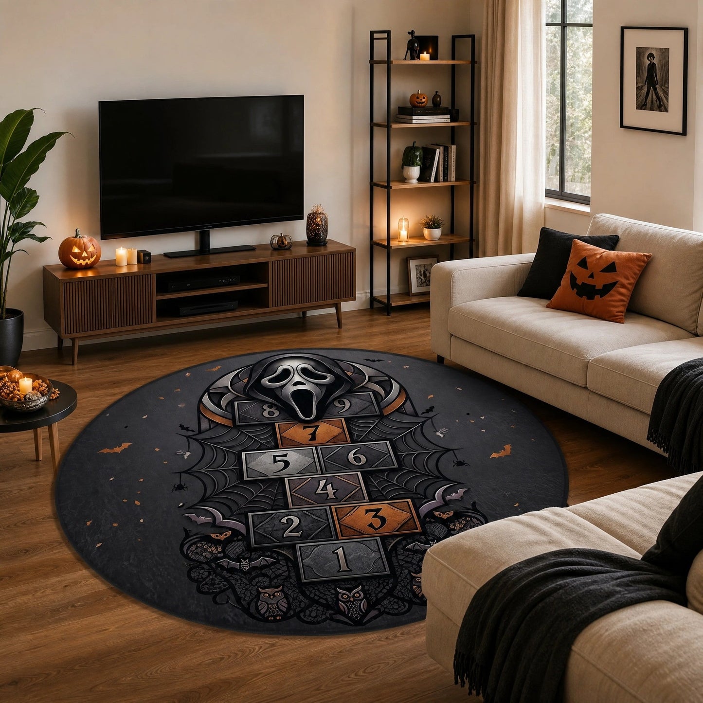 GHO Hopscotch Horror Round Area Rug