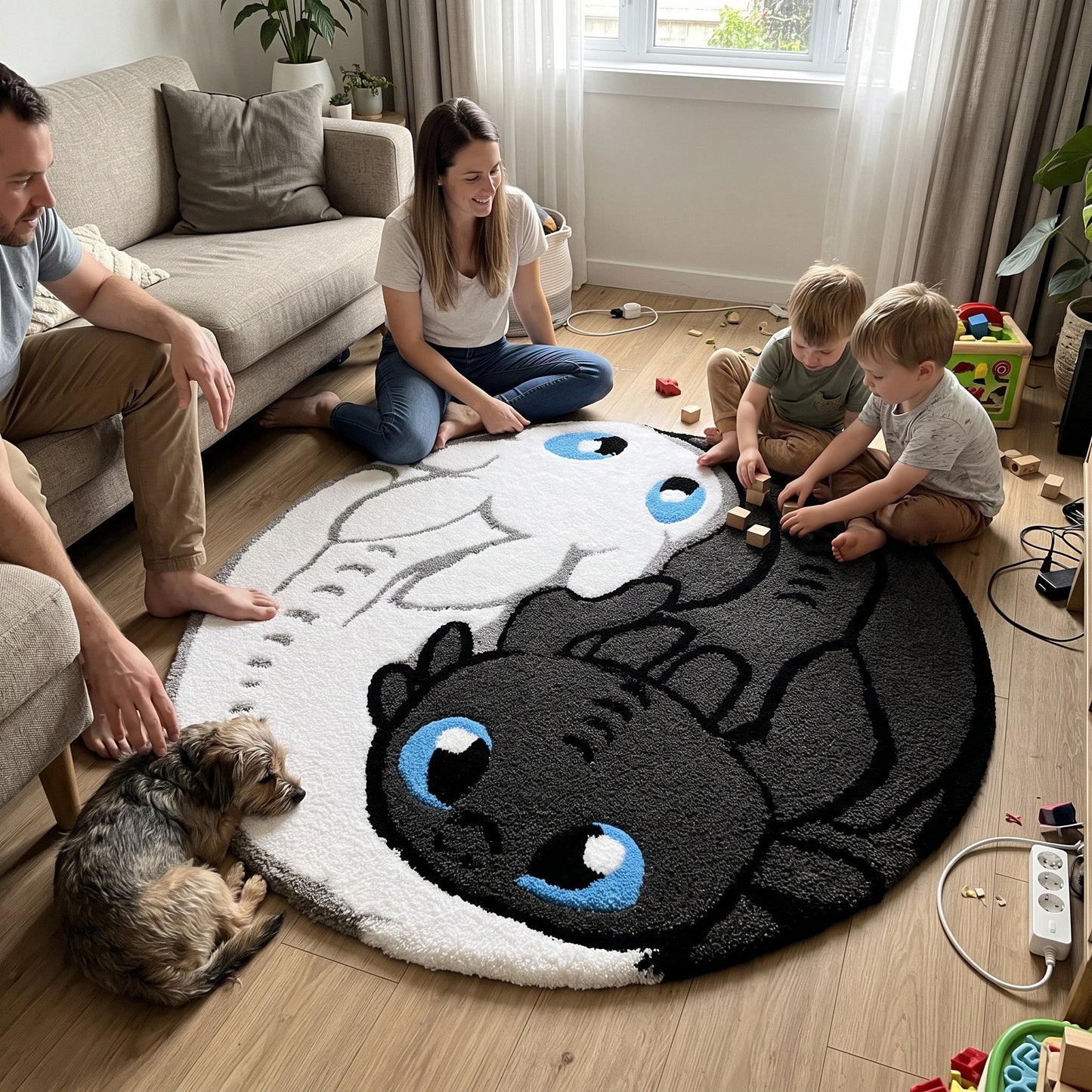 TOO Light Fury Yin Yang Round Area Rug