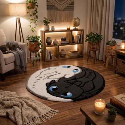 TOO Light Fury Yin Yang Round Area Rug