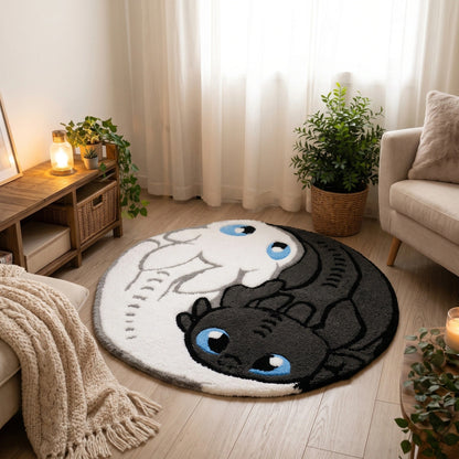 TOO Light Fury Yin Yang Round Area Rug