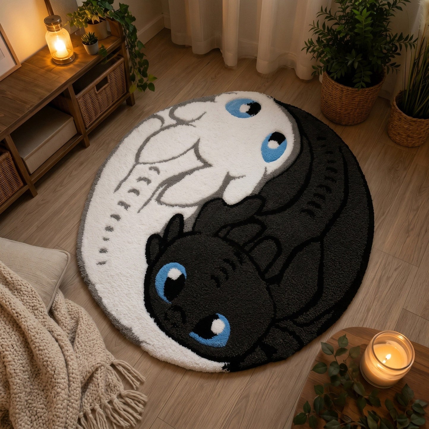 TOO Light Fury Yin Yang Round Area Rug