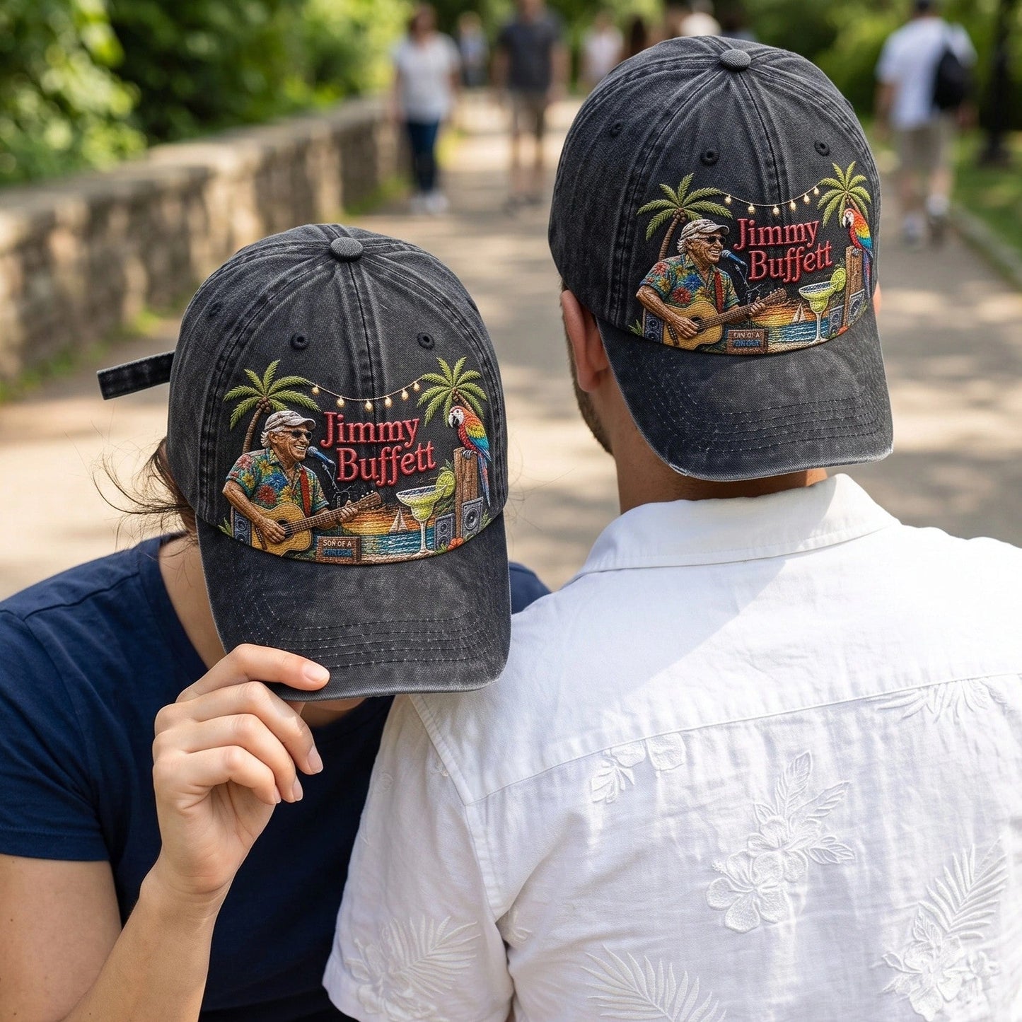 JBU Island Music Escape Distressed Premium Denim Cap