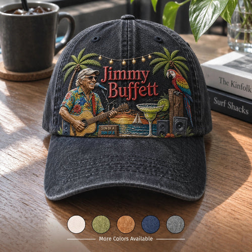 JBU Island Music Escape Distressed Premium Denim Cap
