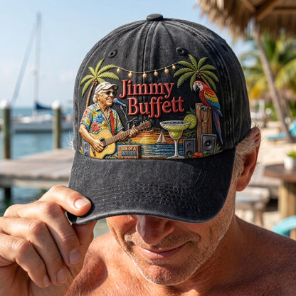 JBU Island Music Escape Distressed Premium Denim Cap