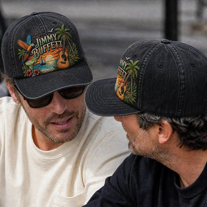 JBU Guitar Parrot Sundown Distressed Denim Cap