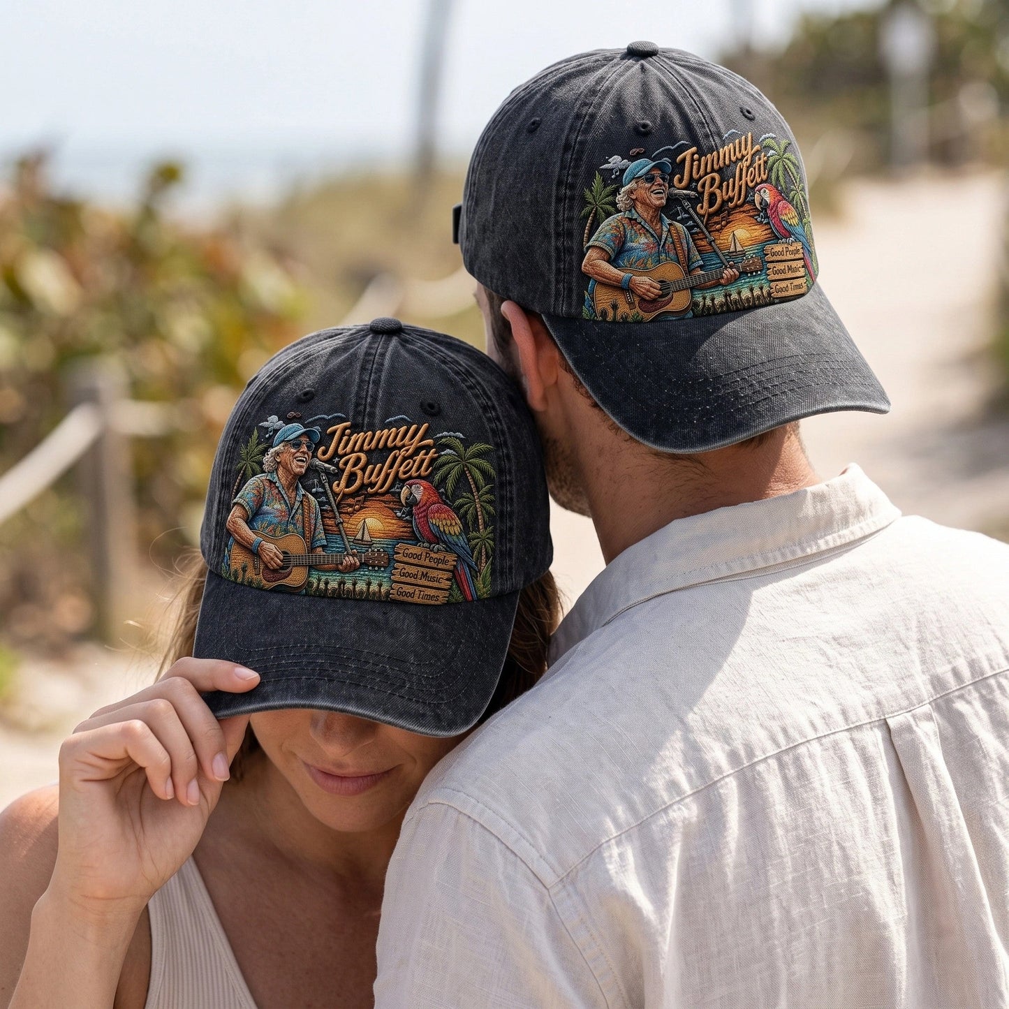 JBU Good Times Anthem Distressed Denim Cap