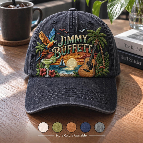 JBU Guitar Parrot Sundown Distressed Denim Cap