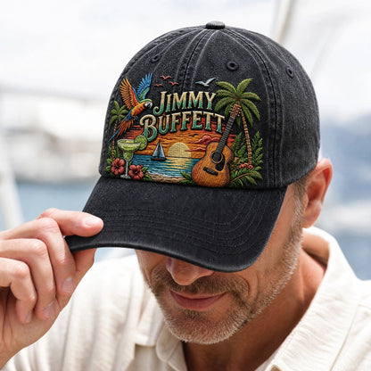 JBU Guitar Parrot Sundown Distressed Denim Cap