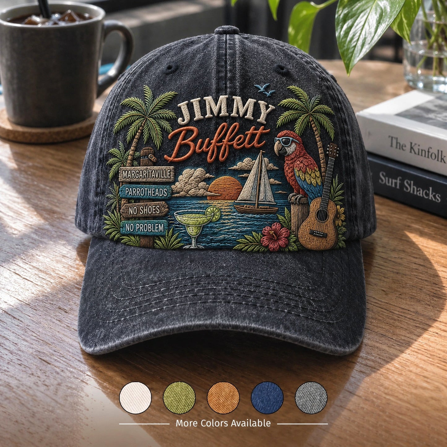 JBU No Shoes Sunset Distressed Denim Cap