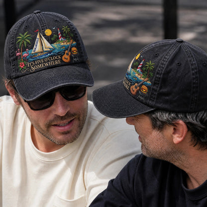 JBU Island Happy Hour Distressed Denim Cap
