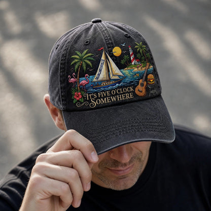JBU Island Happy Hour Distressed Denim Cap