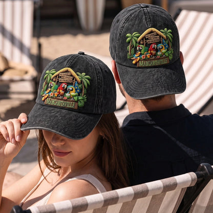 JBU Barefoot Margaritaville Escape Distressed Denim Cap