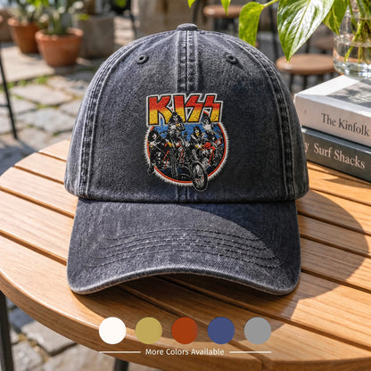 KIS Motorcycle Band Denim Cap
