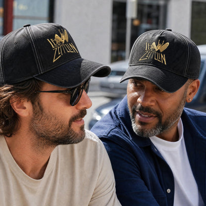 LZE Icarus Logo Distressed Denim Cap