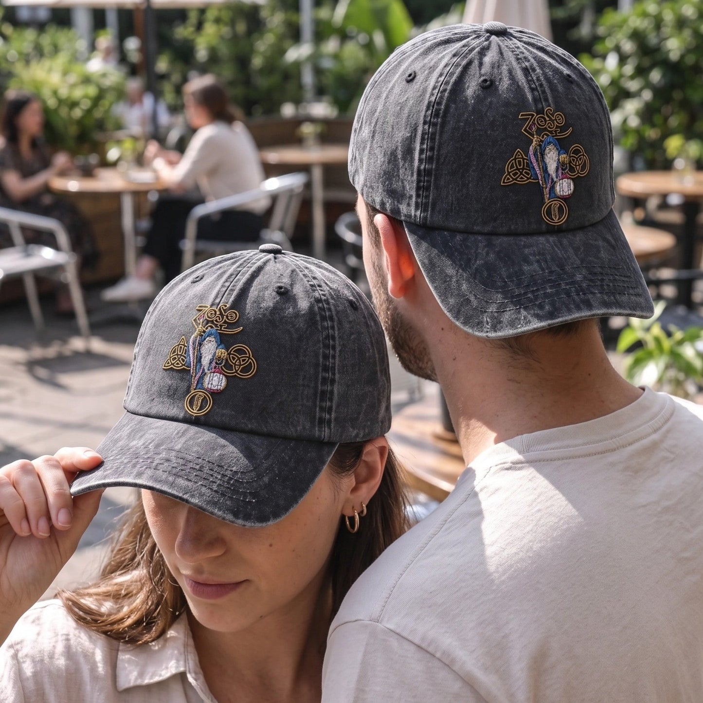 LZE Mystic Wizard Vintage Distressed Denim Cap