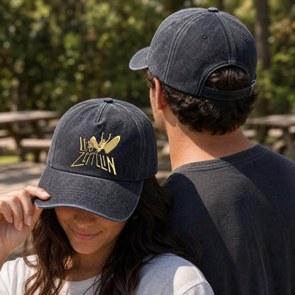 LZE Icarus Logo Distressed Denim Cap