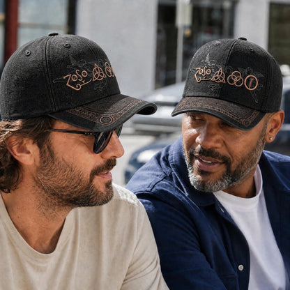 LZE Four Symbols Distressed Denim Cap