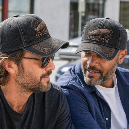 LZE Airship Clouds Distressed Denim Cap