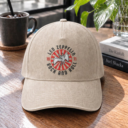 LZE Rock And Roll 1971 Embroidered Premium Denim Cap QH