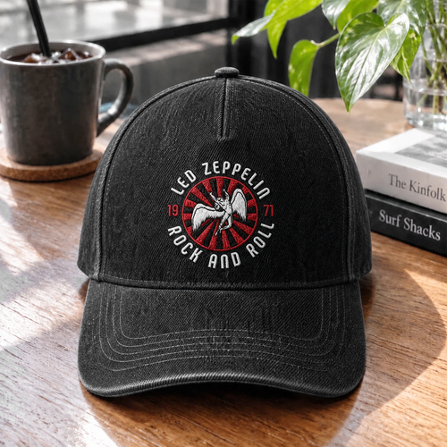LZE Rock And Roll 1971 Embroidered Premium Denim Cap QH