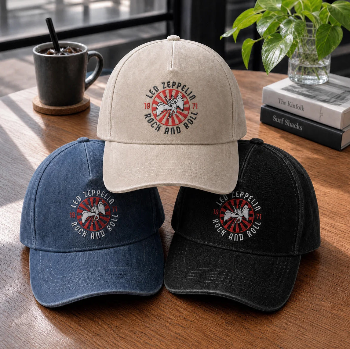 LZE Rock And Roll 1971 Embroidered Premium Denim Cap QH