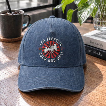 LZE Rock And Roll 1971 Embroidered Premium Denim Cap QH