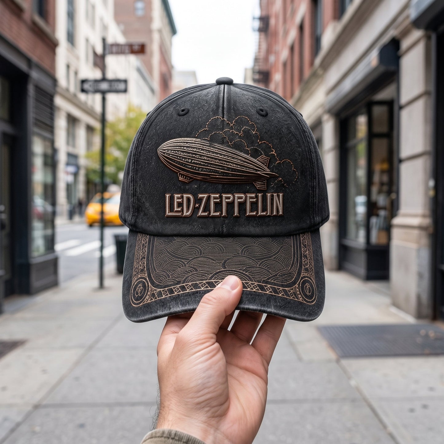 LZE Airship Distressed Denim Cap DM