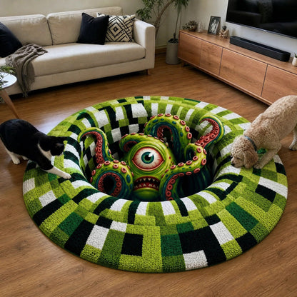 BEE Sandworm Illusion Round Area Rug