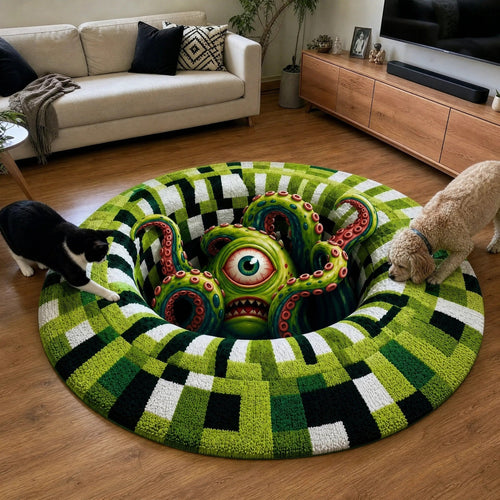 BEE Sandworm Illusion Round Area Rug