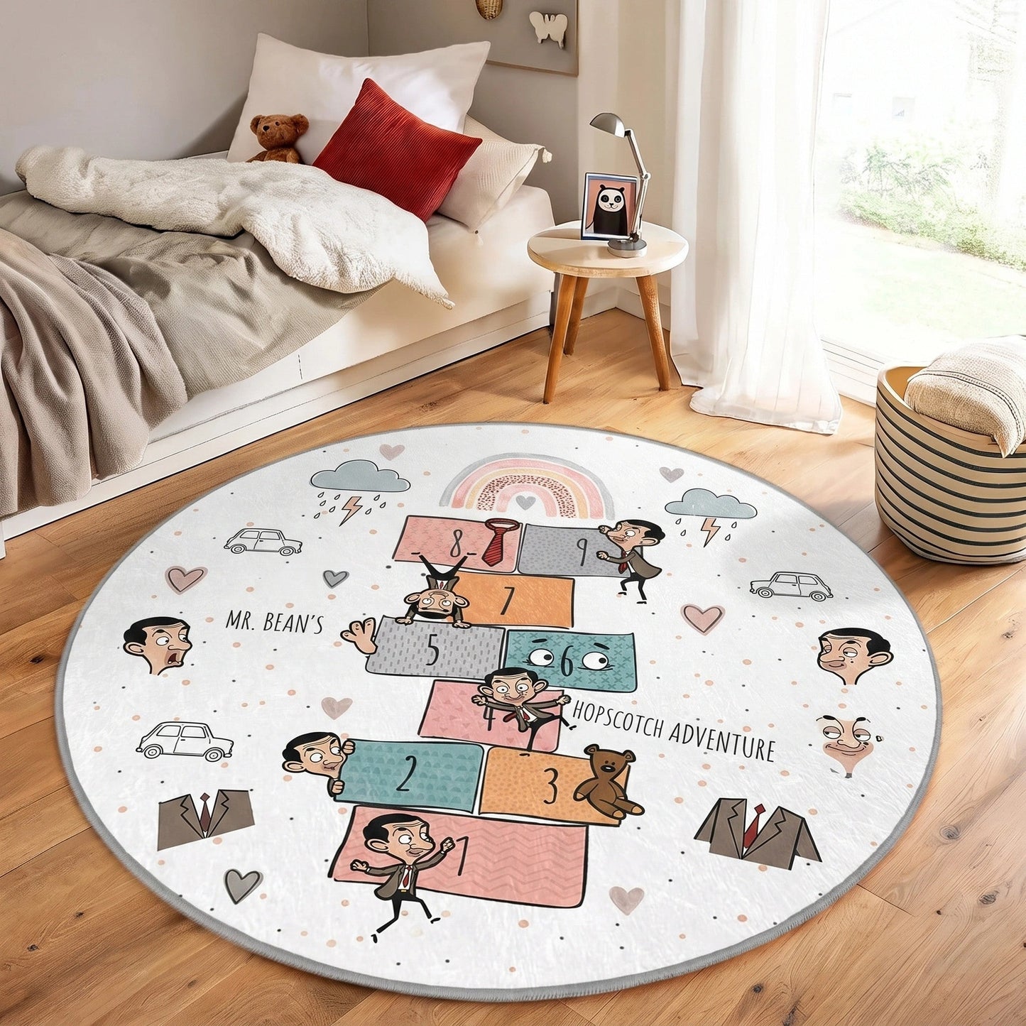 MBE Hopscotch Adventure Round Area Rug