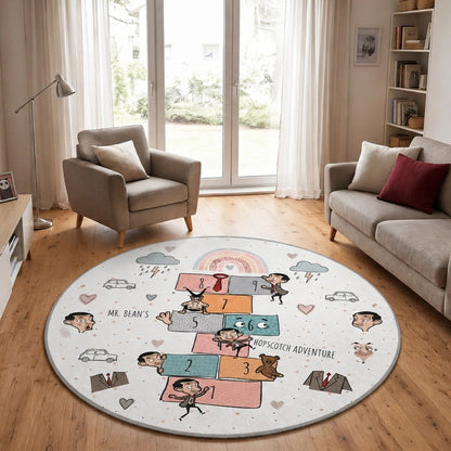 MBE Hopscotch Adventure Round Area Rug