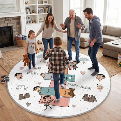 MBE Hopscotch Adventure Round Area Rug
